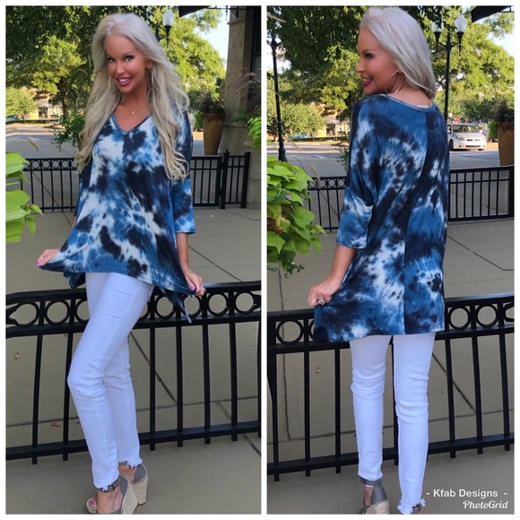 ❤️LAST 1! Navy Tie Dye Dolman Top! - Picture 6 of 9
